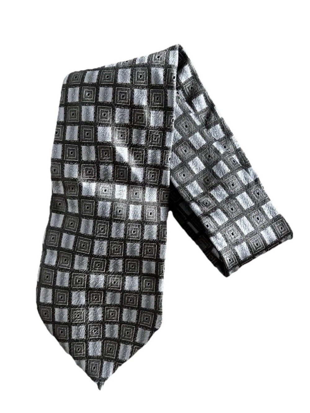 Van Heusen brown and grey Patterned silky Tie